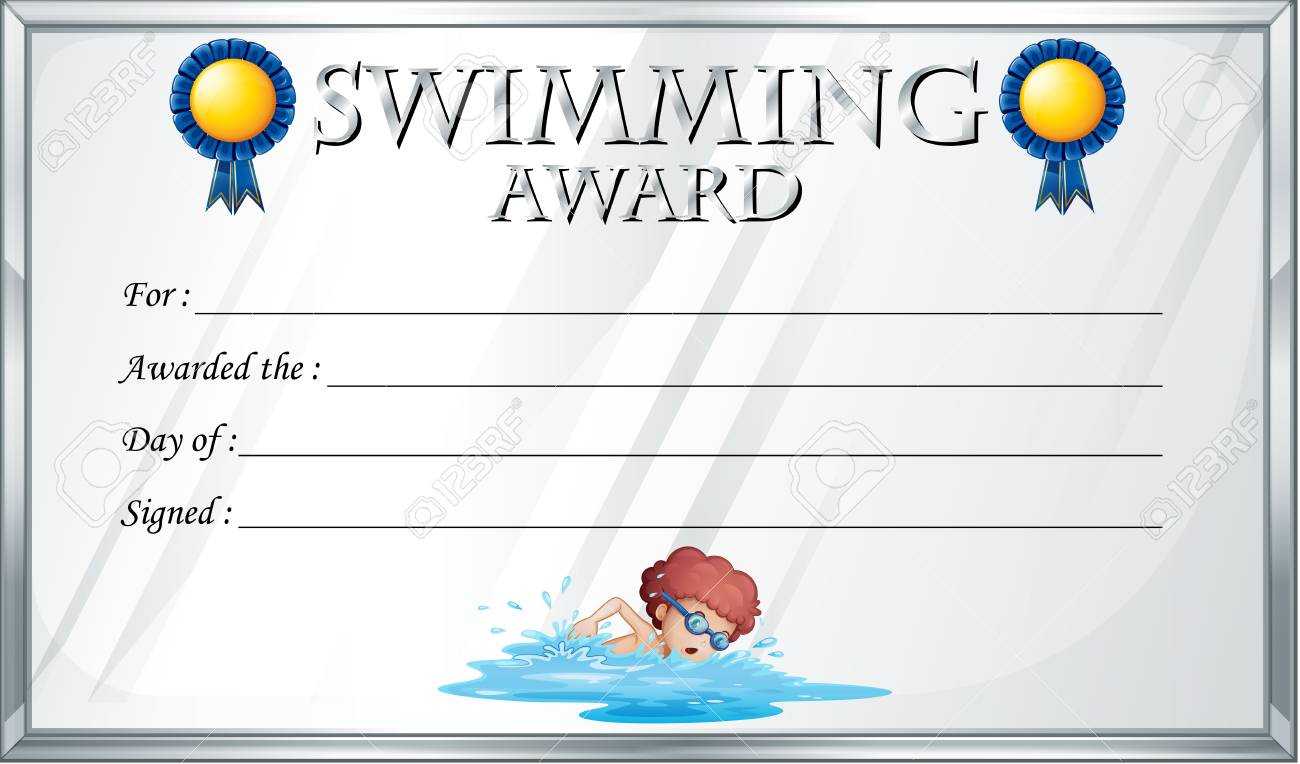 Certificate Template For Swimming Award Illustration For Swimming Award Certificate Template