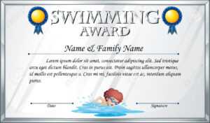Certificate Template For Swimming Award Illustration inside Swimming Award Certificate Template