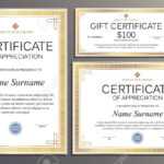Certificate Template, Gift Voucher In Vintage Style For Your.. Regarding Company Gift Certificate Template