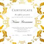 Certificate Template, Gold Border. Editable Design For Diploma,.. Throughout Award Certificate Border Template