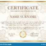 Certificate Template. Gold Border With Guilloche Pattern Inside Certificate Of Authenticity Template
