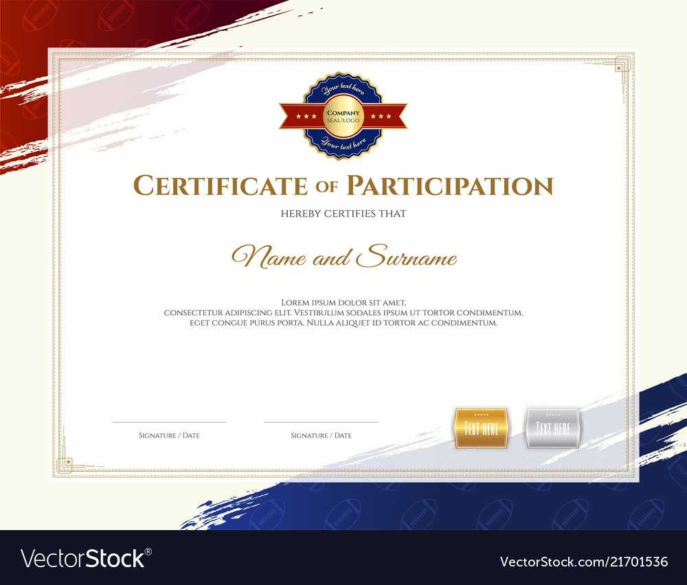 Certificate Template In Rugby Sport Theme With Intended For Rugby League Certificate Templates
