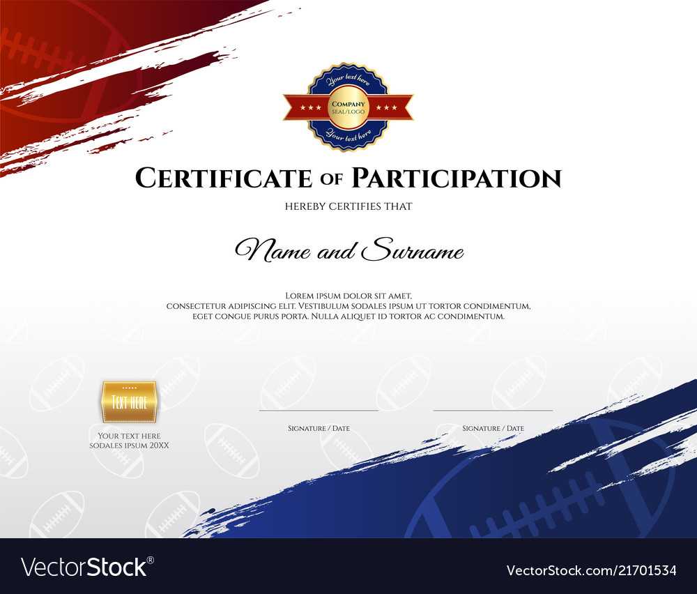 Certificate Template In Rugby Sport Theme With With Regard To Athletic Certificate Template