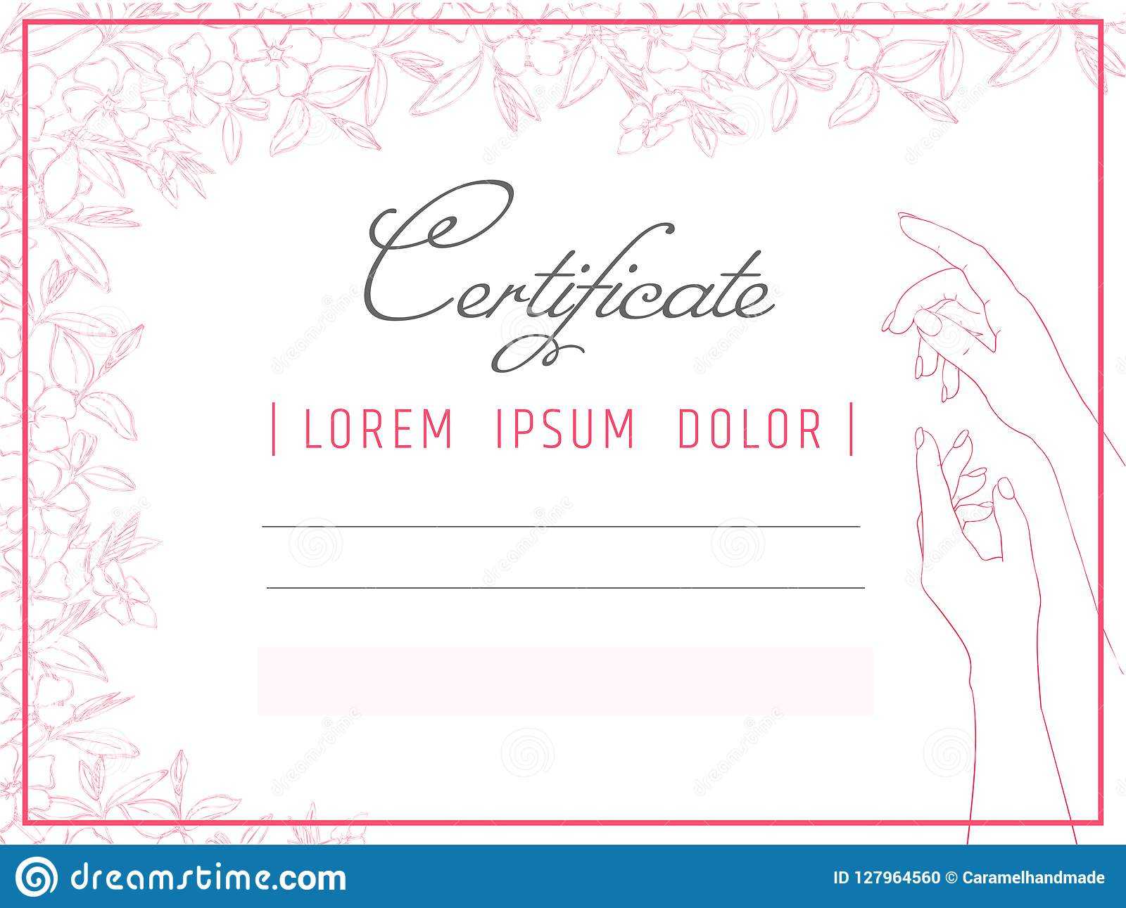 Certificate Template Manicure And Nail Design. Diploma Spa For Nail Gift Certificate Template Free