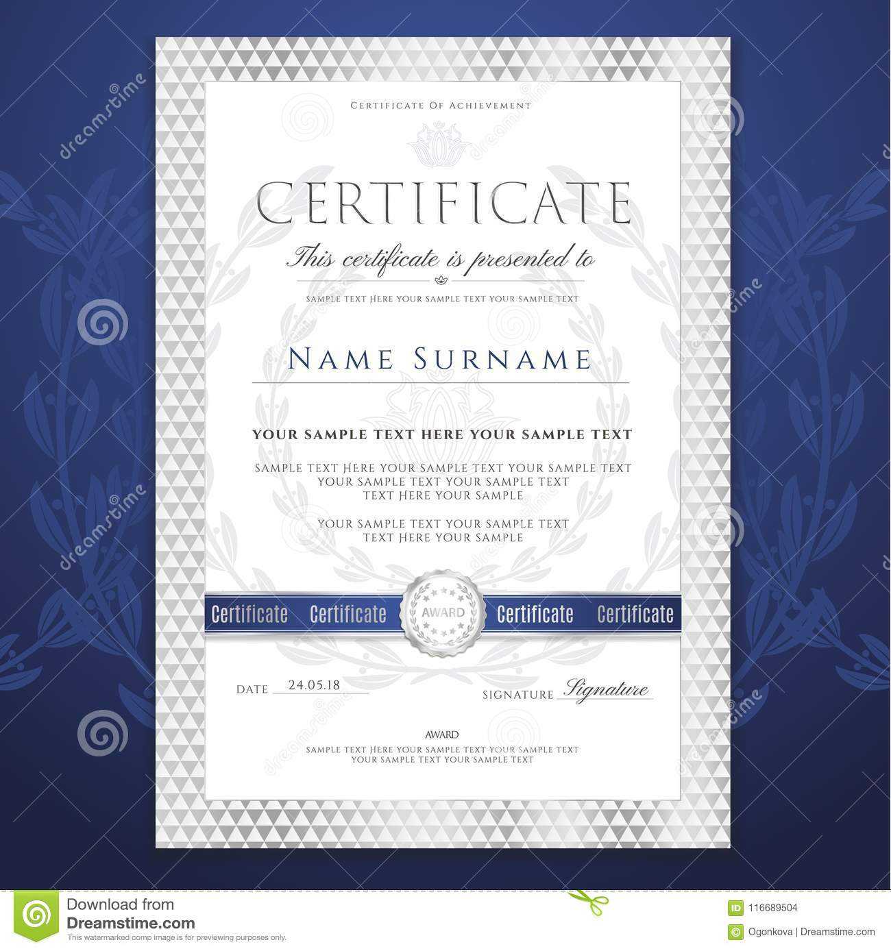 Certificate Template. Printable / Editable Design For With Regard To Certificate Of Completion Template Free Printable