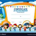 Certificate Template With Children In Winter With Regard To Children's Certificate Template
