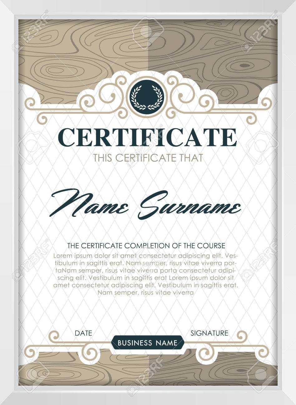 Certificate Template With Clean And Modern Pattern, Luxury  Golden,qualification.. Within Qualification Certificate Template