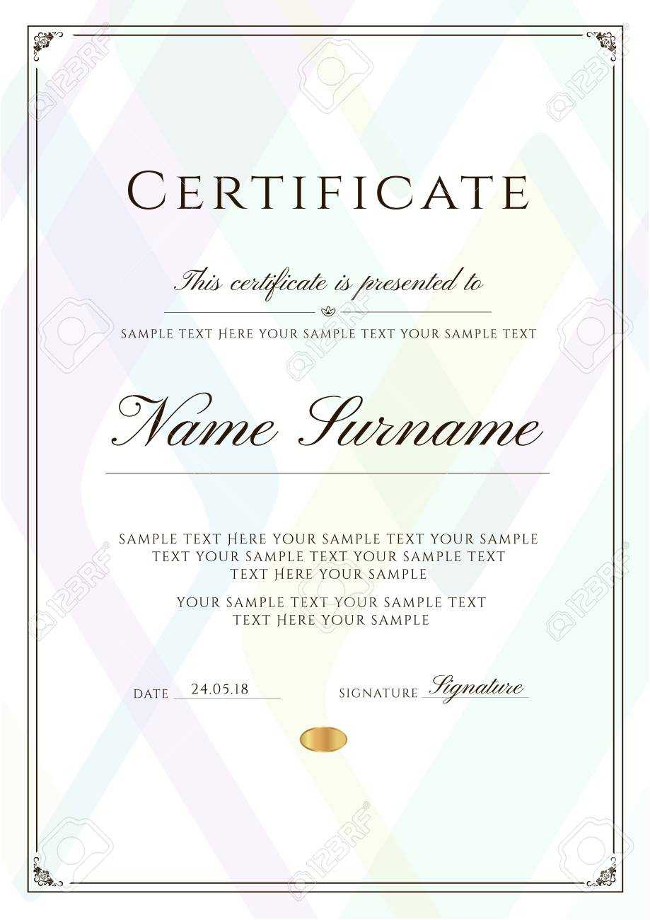 Certificate Template With Frame Border And Pattern. Design For.. In Scholarship Certificate Template