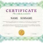 Certificate Template With Guilloche Elements. Green Diploma Border.. With Regard To Validation Certificate Template
