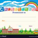 Certificate Template With Kids At School Within Free School Certificate Templates