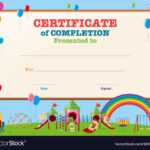 Certificate Template With Kids In Playground With Regard To Children's Certificate Template