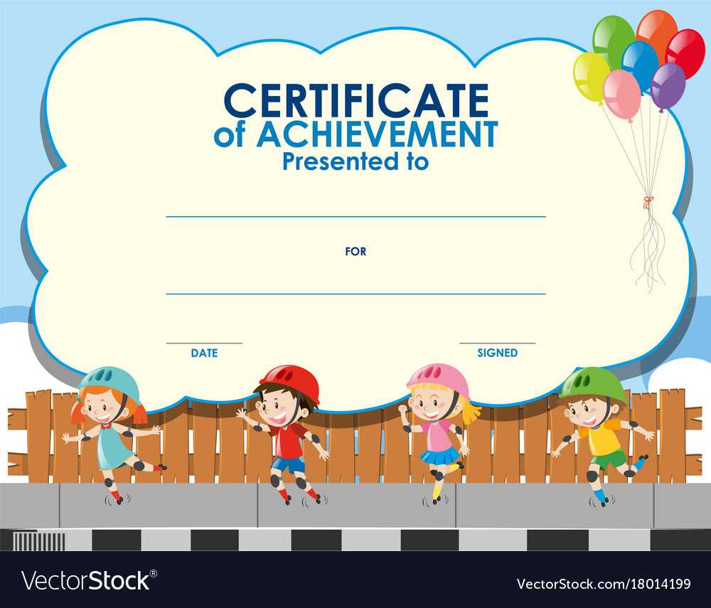 Certificate Template With Kids Skating For Free Printable Certificate Templates For Kids
