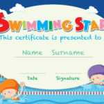 Certificate Template With Kids Swimming – Download Free Inside Swimming Certificate Templates Free