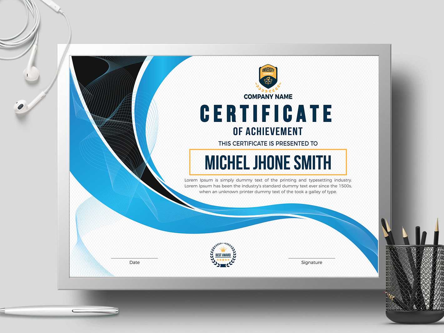 Certificate Templatecreative Touch On Dribbble Inside Landscape Certificate Templates
