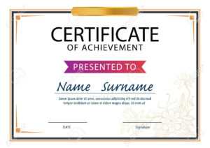 Certificate Template,diploma Layout,a4 Size ,vector throughout Certificate Template Size