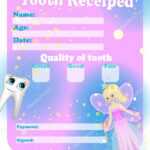 Certificate Tooth Fairy. Cute Tooth Fairy Receipt Pertaining To Free Tooth Fairy Certificate Template