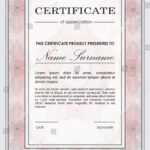 Certificate Vector Template Guilloche Frame Ornamental Stock Regarding Mock Certificate Template