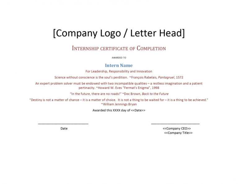 Generic Certificate Template