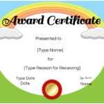 Certificates For Kids for Certificate Of Achievement Template For Kids