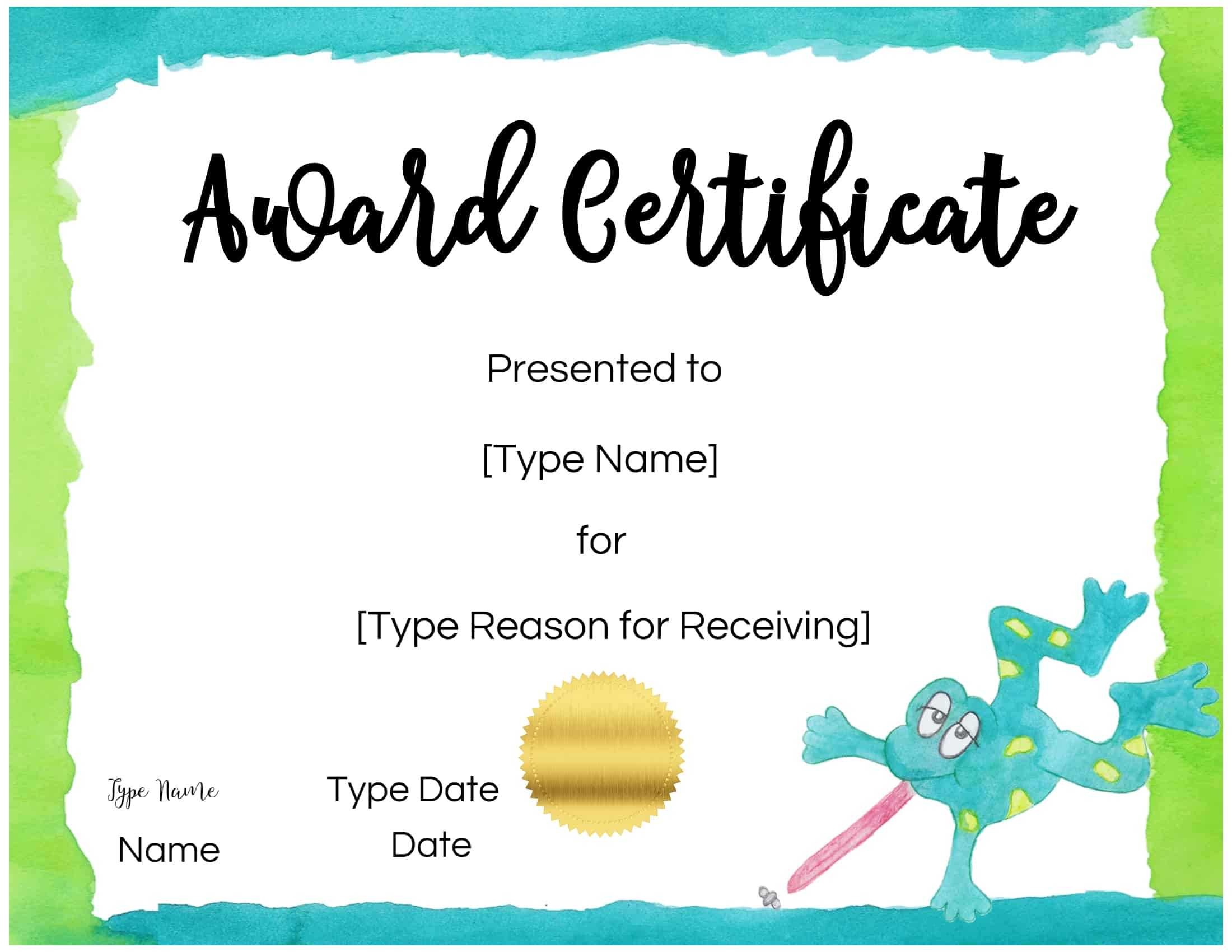 Certificates For Kids In Children's Certificate Template