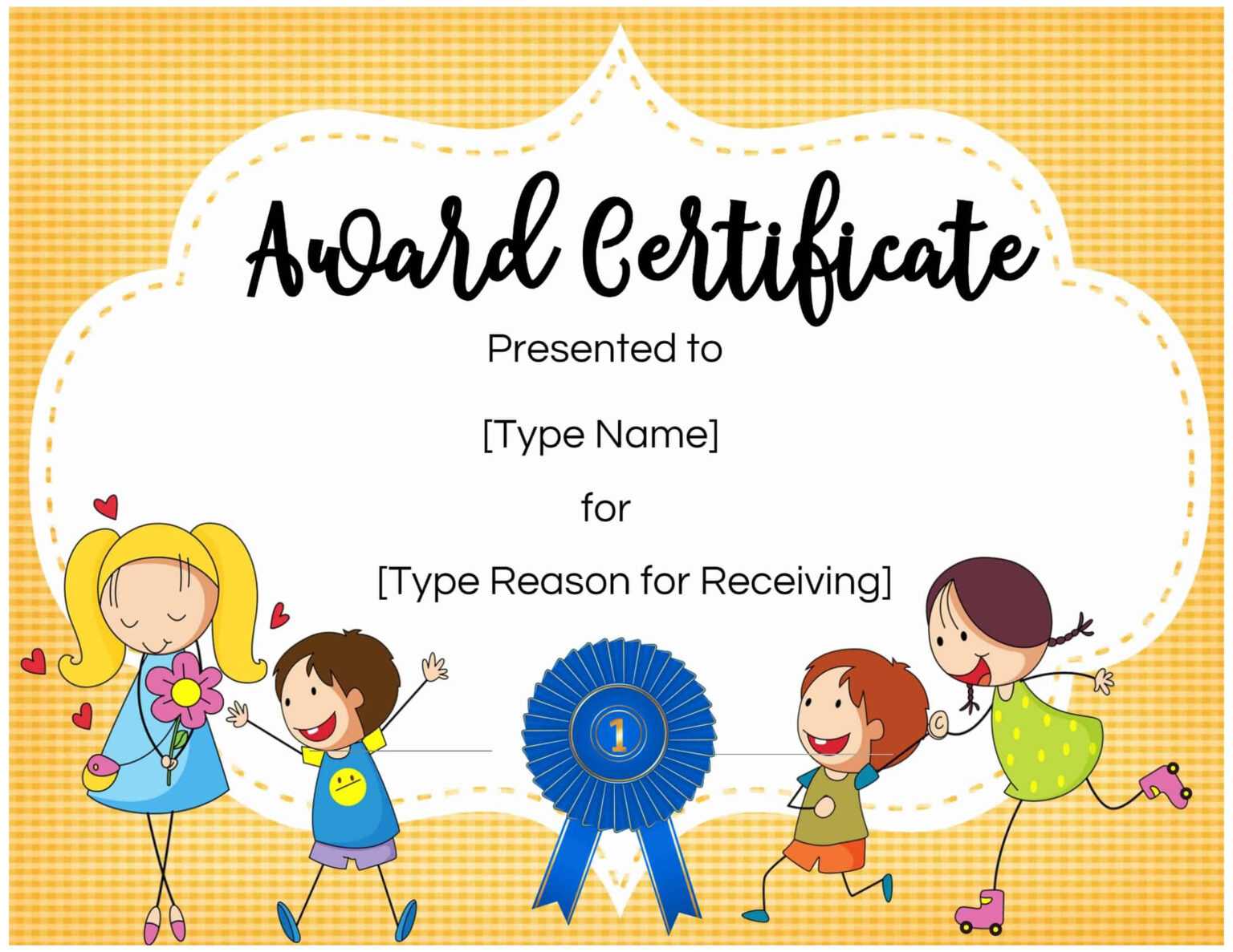Certificates For Kids Throughout Children s Certificate Template Best 