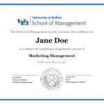 Certificates – School Of Management – University At Buffalo Throughout Classroom Certificates Templates