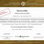 Certificates – Technology, Science And Society For International Conference Certificate Templates