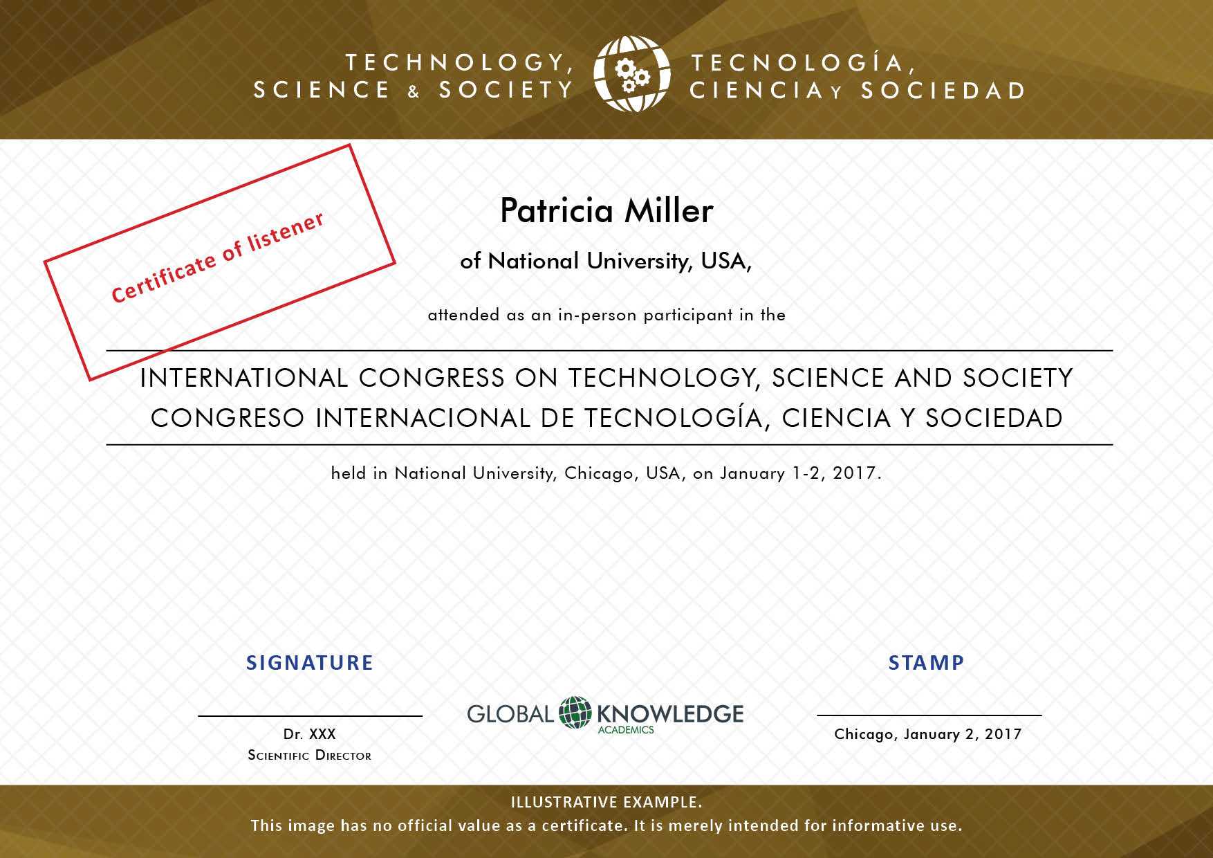 Certificates – Technology, Science And Society Pertaining To Conference Certificate Of Attendance Template