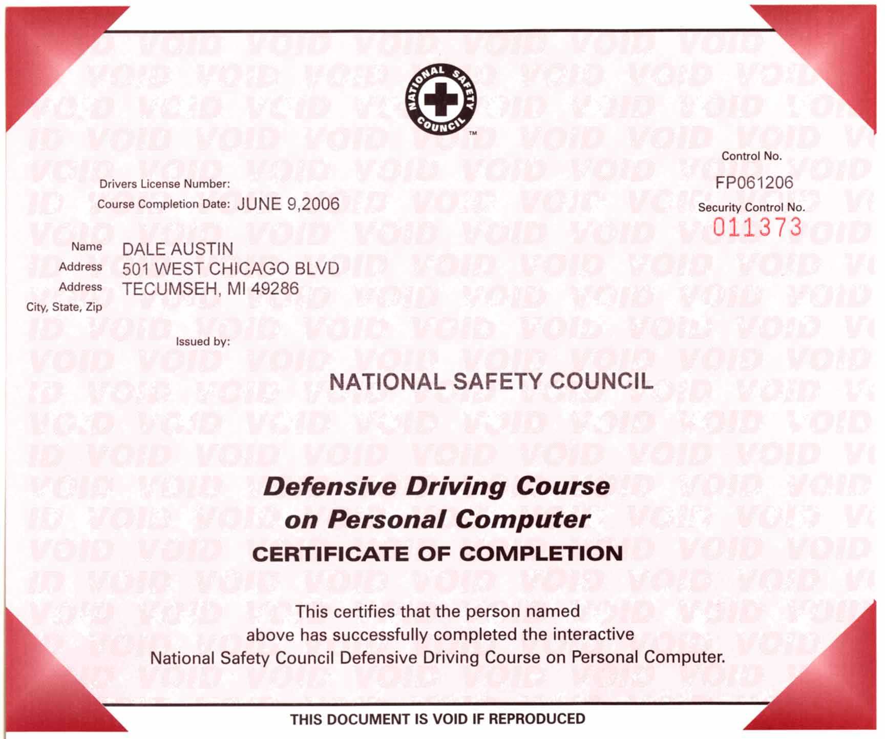 Certificates With Safe Driving Certificate Template