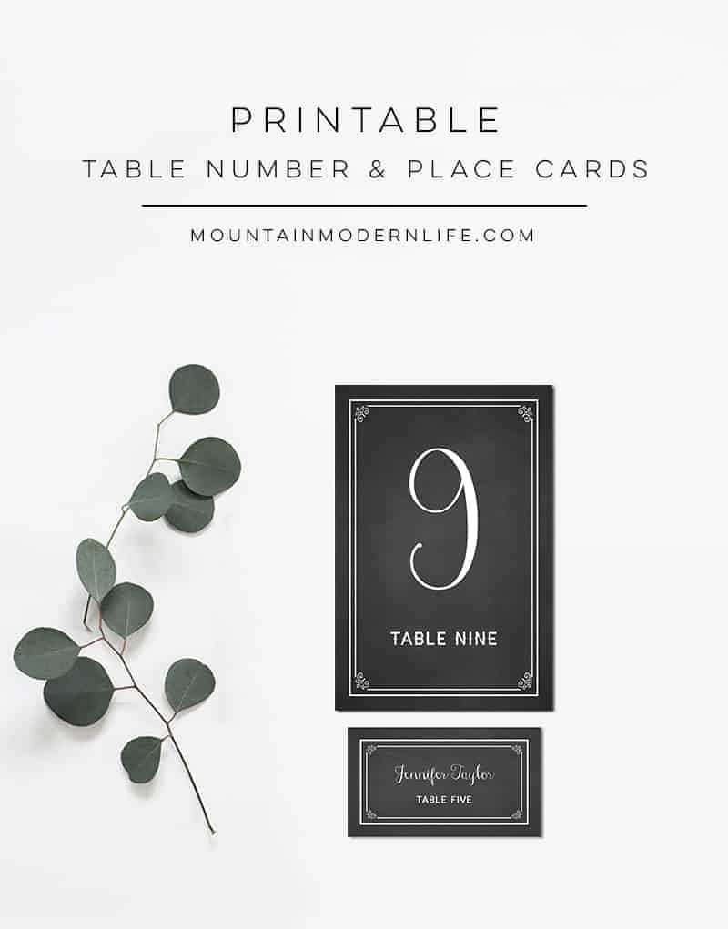 Chalkboard Diy Table Numbers And Place Cards Regarding Table Number Cards Template