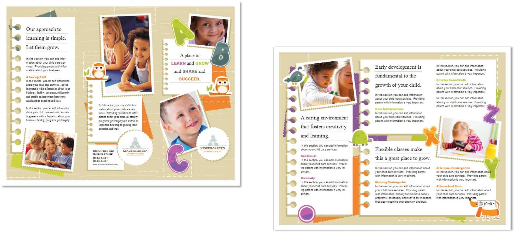 Child Care Brochure Template 5 Pertaining To Daycare Brochure Template