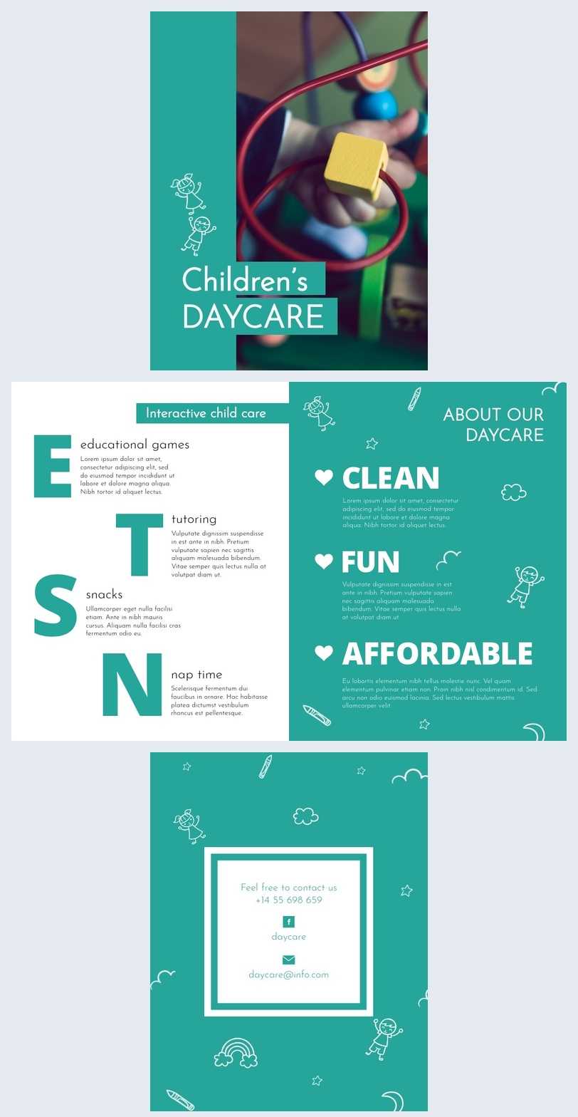 Children Daycare Brochure Template – Flipsnack Regarding Daycare Brochure Template