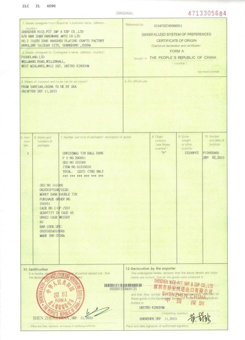 China Certificate Of Origin | Cfc Inside Certificate Of Origin For A Vehicle Template