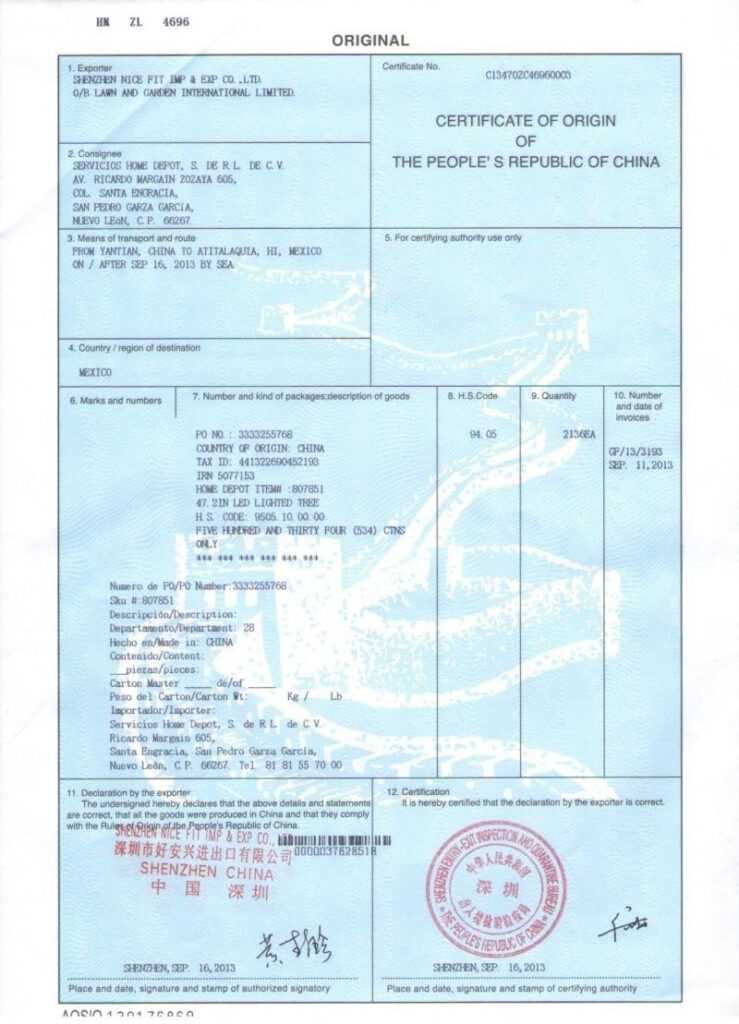 China Certificate Of Origin Cfc Within Certificate Of Origin For A