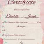 Christian Marriage Certificate Template Regarding Certificate Of Marriage Template