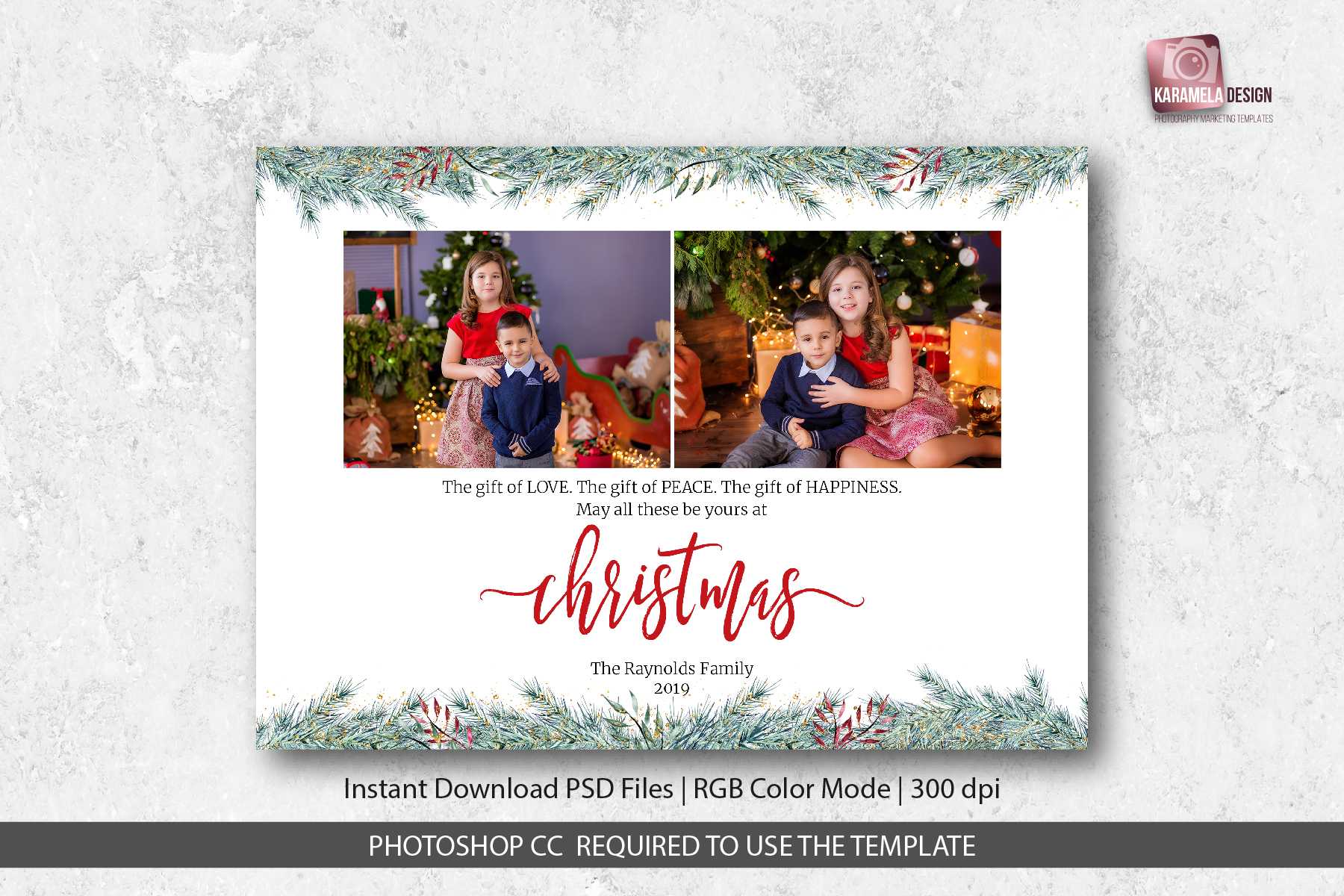 Christmas Card Template For Photographers Intended For Christmas Photo Card Templates Photoshop