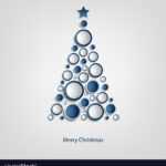 Christmas Card With Tree Of Blue Circles Template With Regard To Adobe Illustrator Christmas Card Template