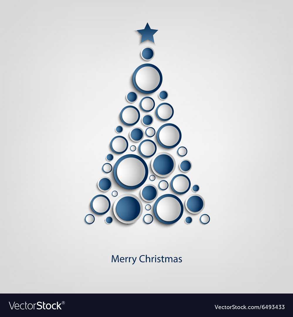 Christmas Card With Tree Of Blue Circles Template With Regard To Adobe Illustrator Christmas Card Template