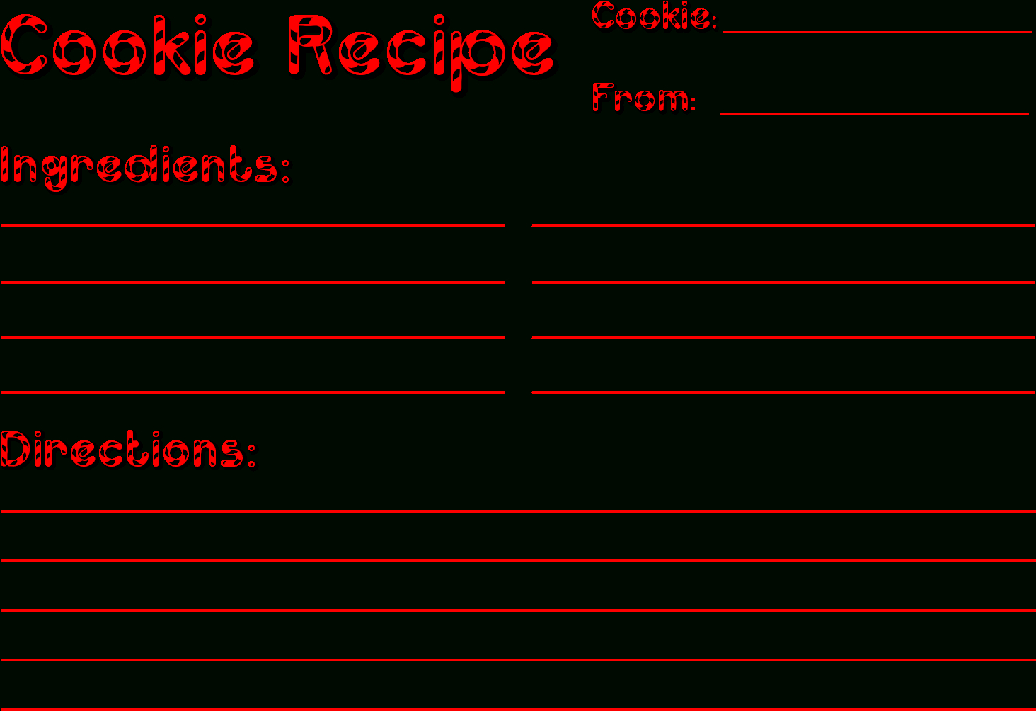 Christmas Recipe Card Templates – Cookie Exchange Intended For Cookie Exchange Recipe Card Template
