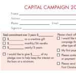 Church Capital Campaign Pledge Card Samples within Church Pledge Card Template