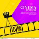 Cinema Festival Poster Template. Film Or Movie Flyer Pertaining To Film Festival Brochure Template