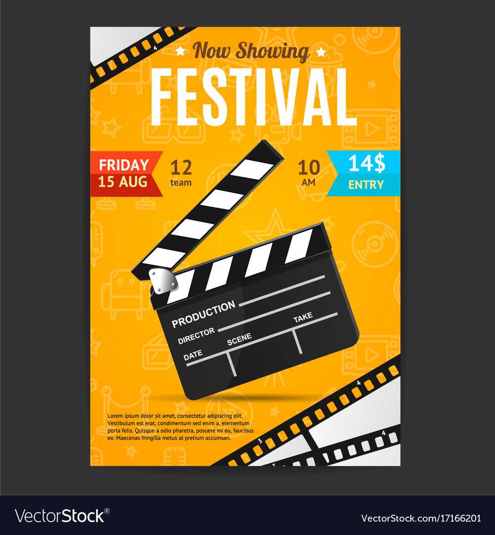 Cinema Movie Festival Poster Card Template With Film Festival Brochure Template