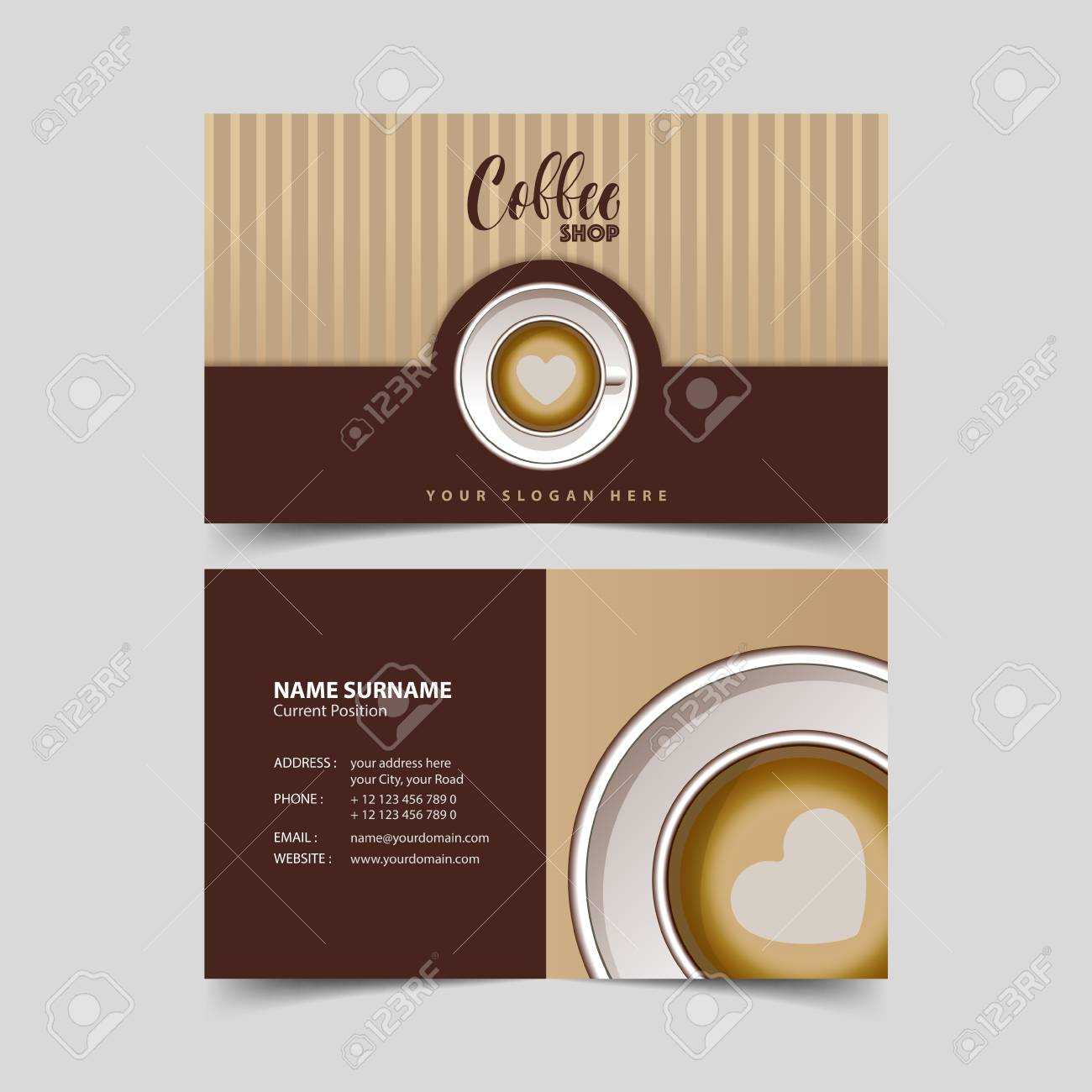 Coffee Shop Business Card Design Template. Throughout Coffee Business Card Template Free