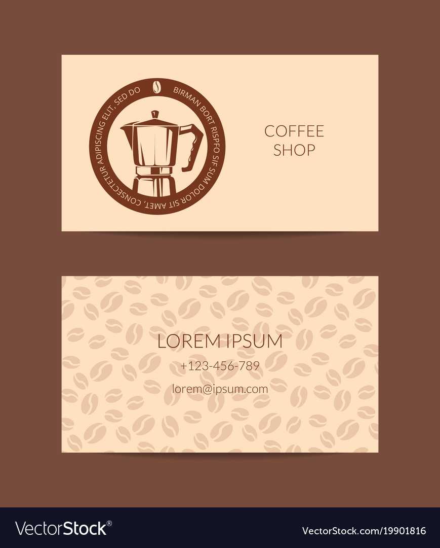 Coffee Shop Or Company Business Card For Coffee Business Card Template Free