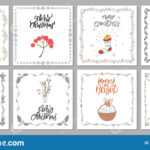 Collection Cute Merry Christmas Gift Cards And Set Of Pertaining To Printable Holiday Card Templates