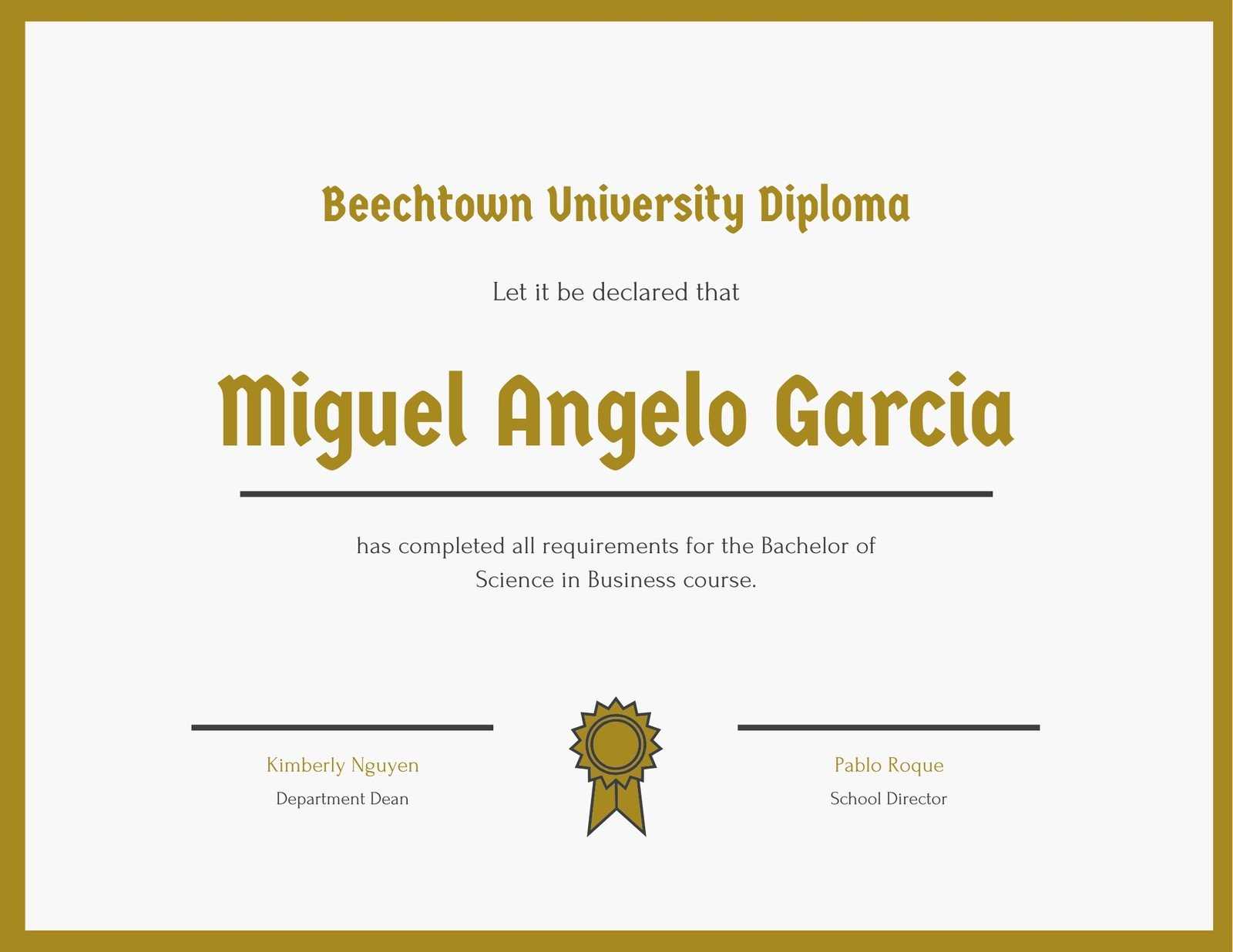 College Diploma Certificate - Templatescanva Inside University Graduation Certificate Template