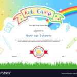 Colorful Kids Summer Camp Diploma Certificate For Summer Camp Certificate Template