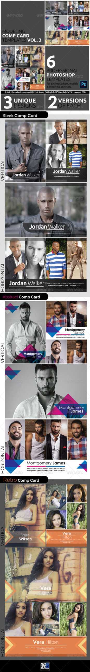 Comp Card Graphics, Designs & Templates From Graphicriver With Regard To Free Model Comp Card Template Psd