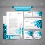 Complete Set Of Business Stationery Template Such As Letterhead,.. throughout Business Card Letterhead Envelope Template