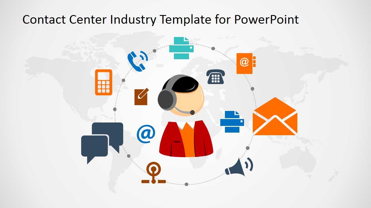 Contact Center Industry Powerpoint Template Throughout Powerpoint Templates For Communication Presentation